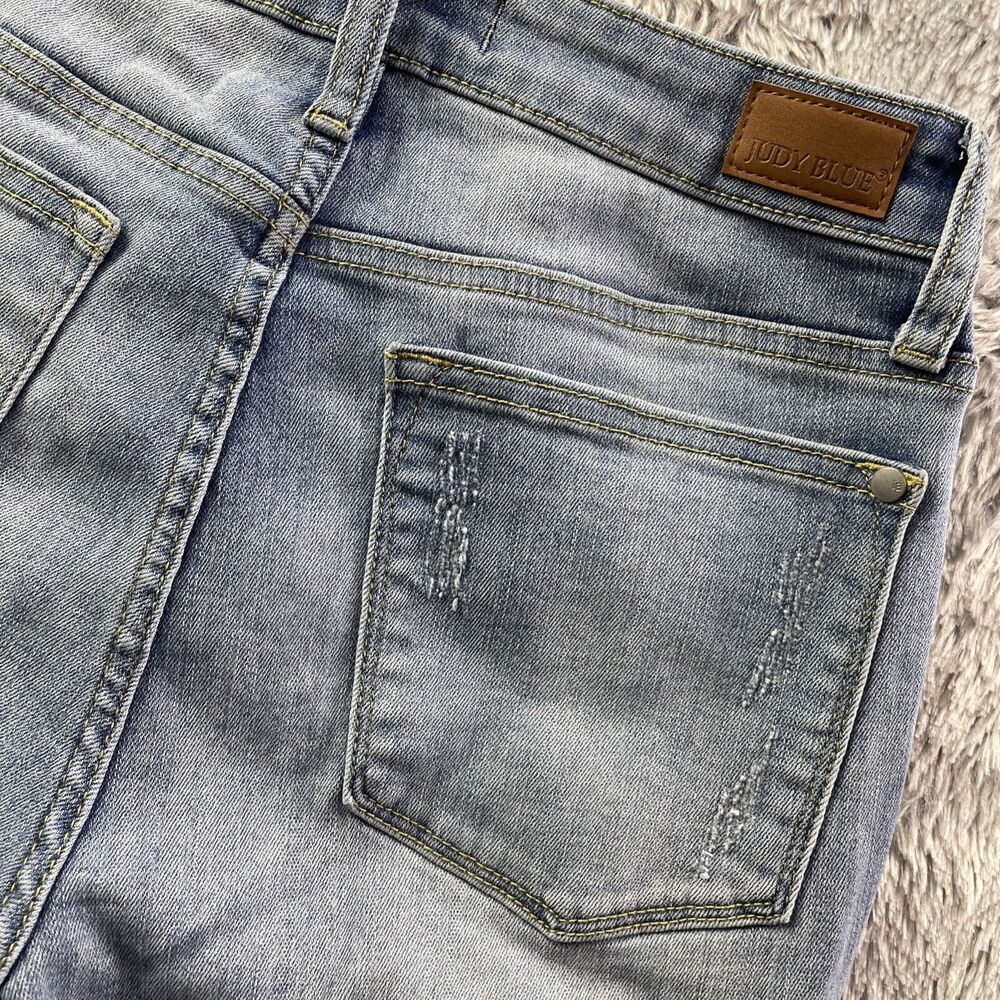 Judy Blue Jeans Womens 27 Blue Skinny Fit Distressed Stretch Punk Rock Grunge